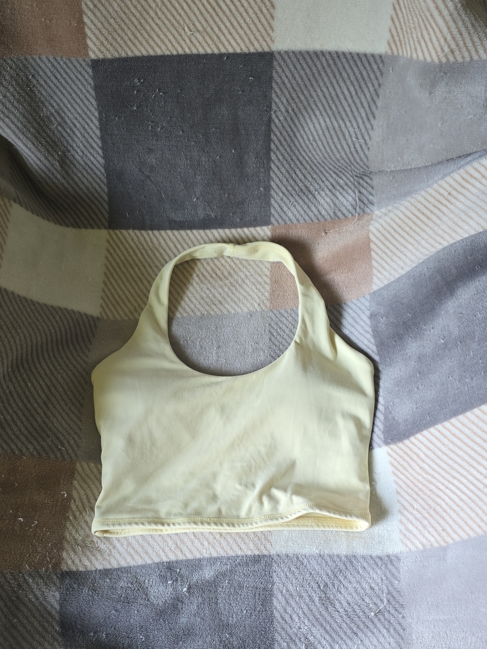 Garage Light Yellow Halter Crop Top